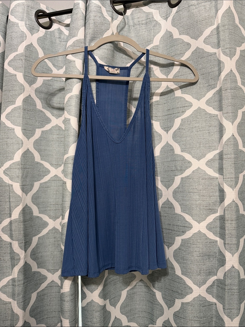 Ribbed V-Neck Racerback Camisole in Blue